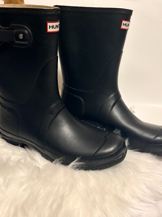 Hunter Shoes - Hunter Original Tall Black Rain Boots Women's Rubber Wellington Boots Size 10
